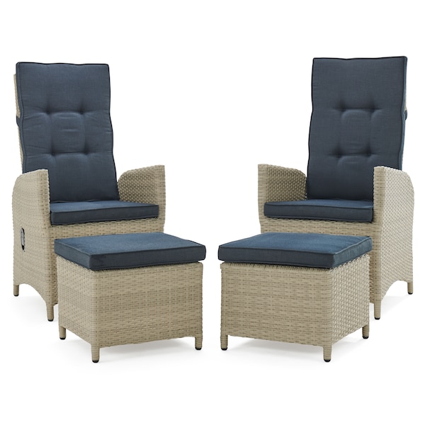 Alaterre Furniture Haven All-Weather Wicker Outdoor Recliners with Ottomans and Cushions, PK2 AWWE01EE - main